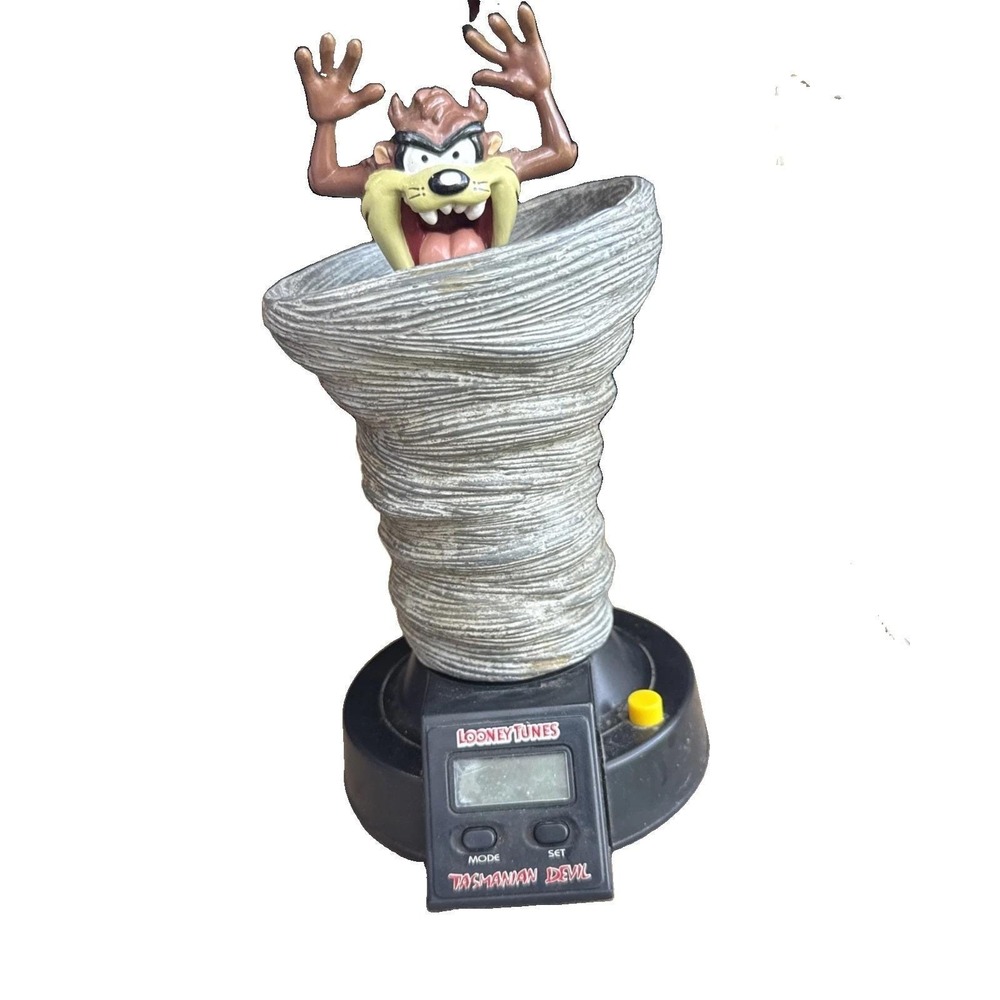 Vintage 1993 Looney Tunes Tasmanian Devil Taz Tornado Talking Alarm Clock Tested